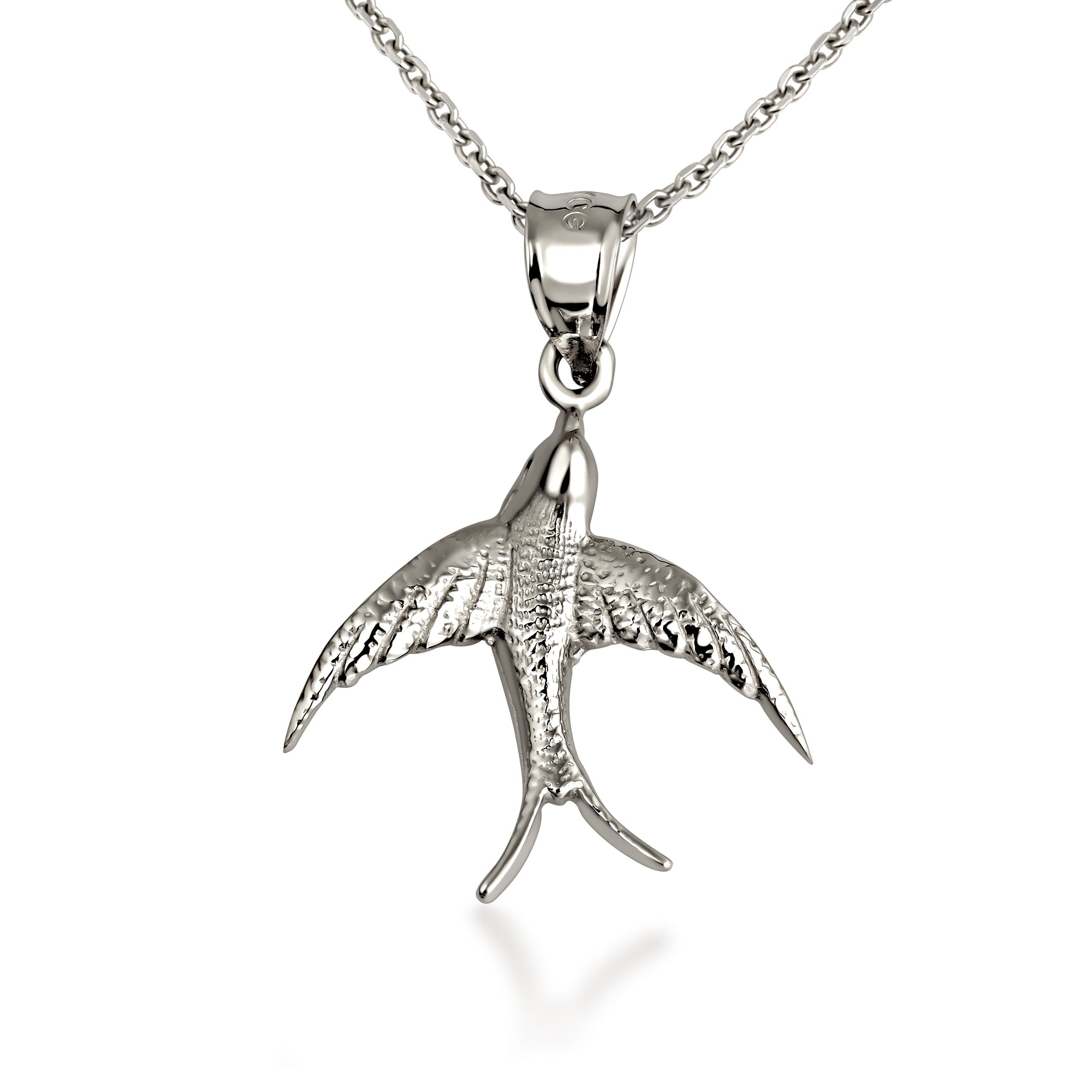 Sterling Silver Bird Pendant Necklace, view 2