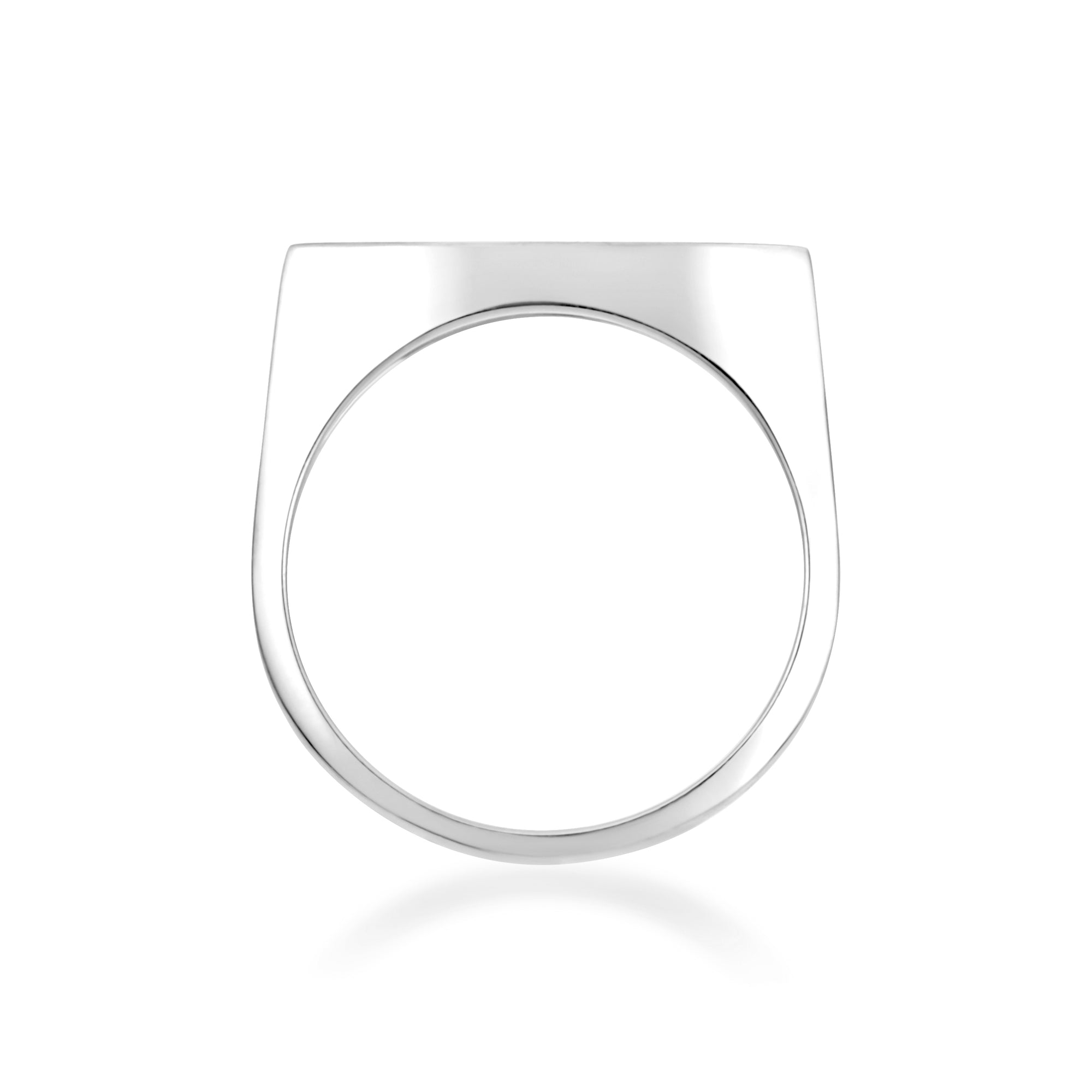 Sterling Silver Black Enamel Marquise Signet Ring, view 2