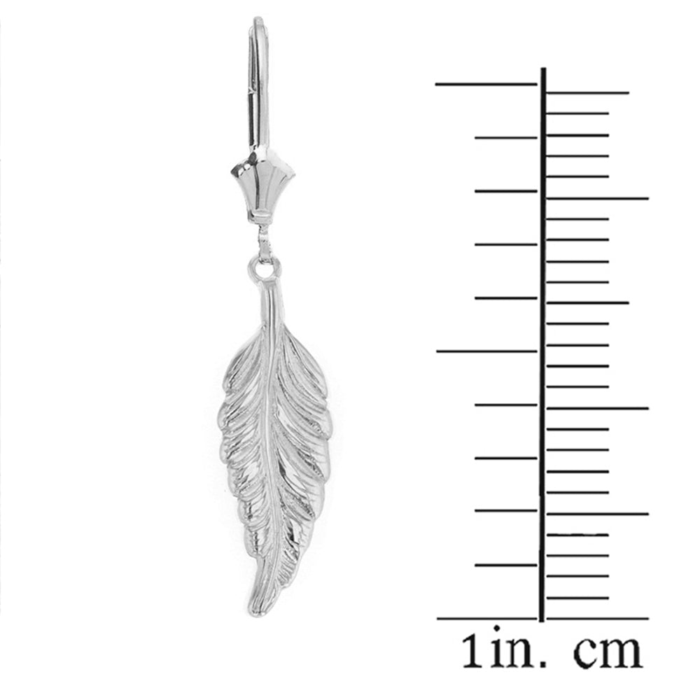 Sterling Silver Bohemia Boho Feather Drop Earring Set, view 2