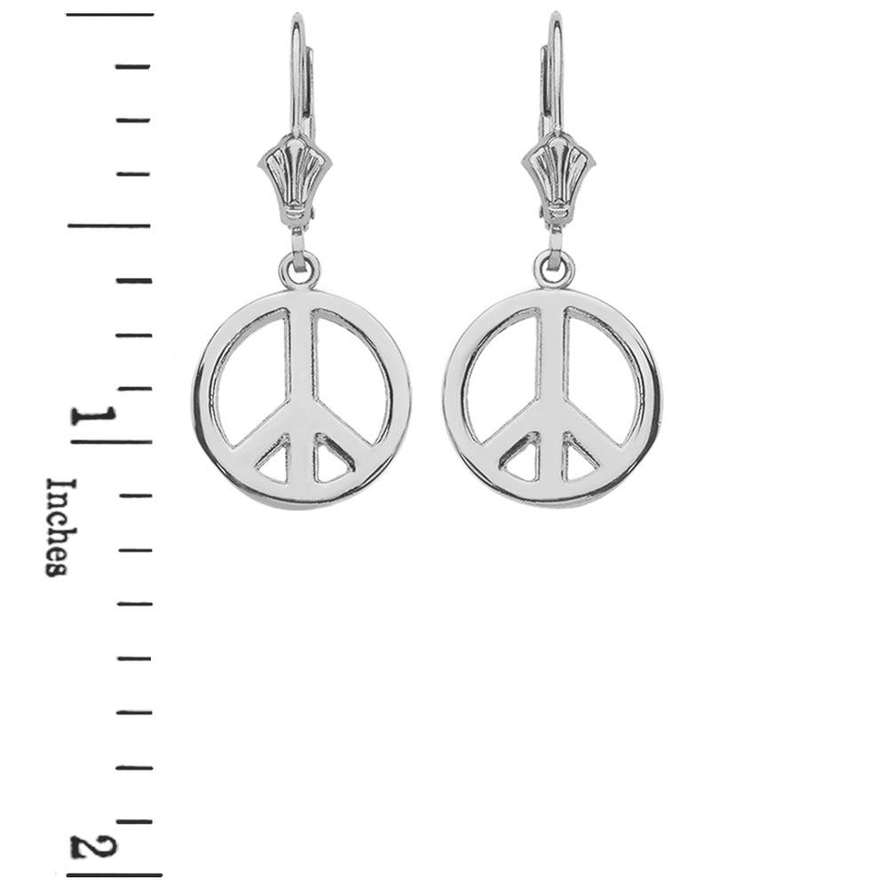 Sterling Silver Boho Peace Sign Earrings, view 2