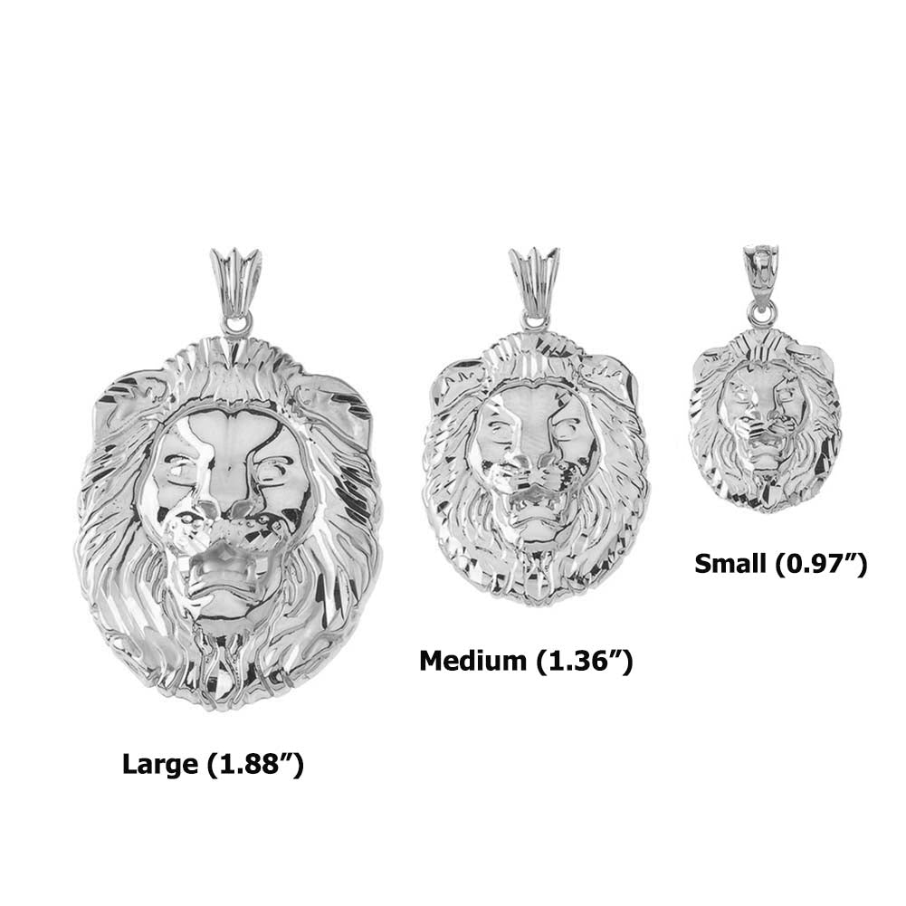 Sterling Silver Bold Lion Statement Pendant Necklace(Large), view 4