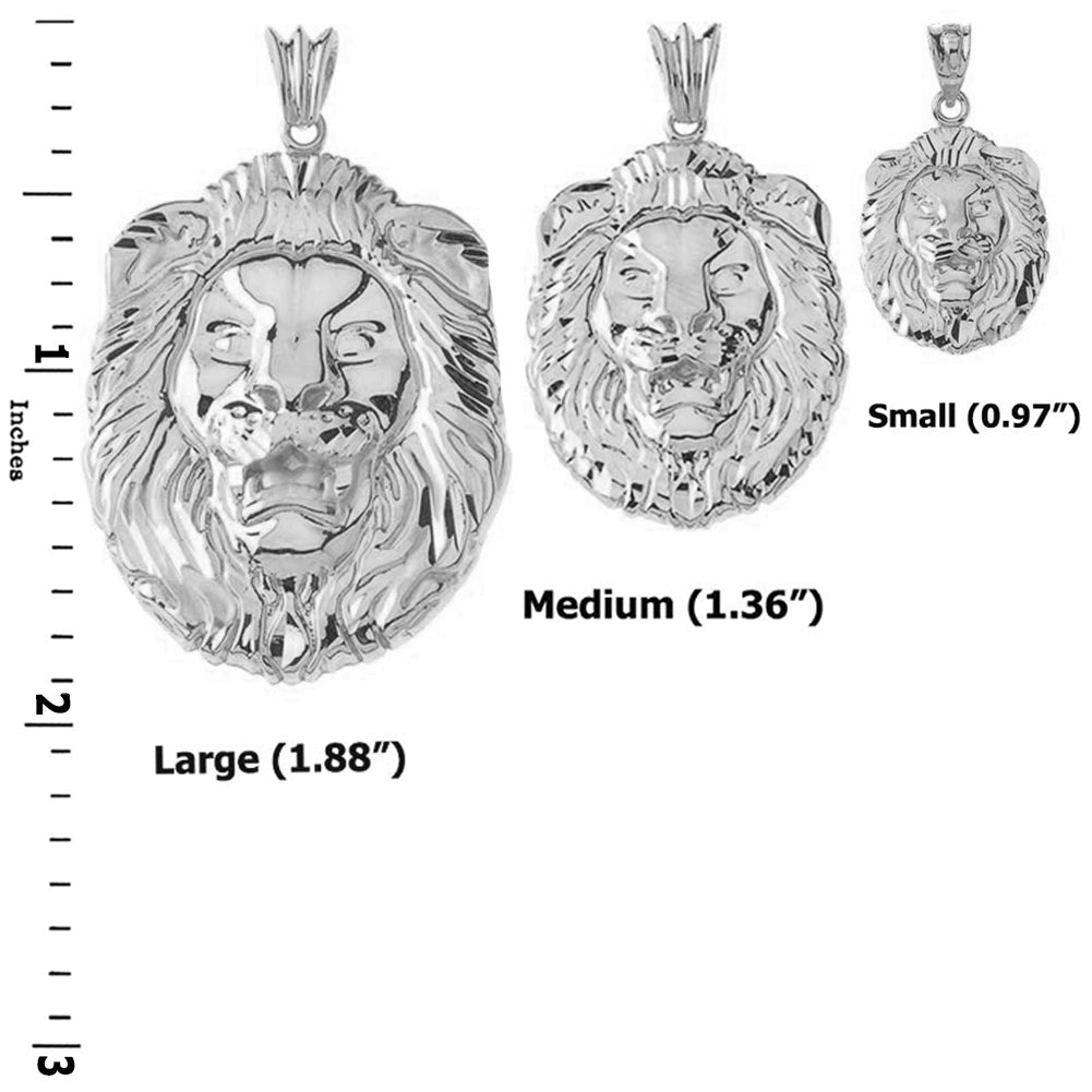 Sterling Silver Bold Lion Statement Pendant Necklace(Large), view 5