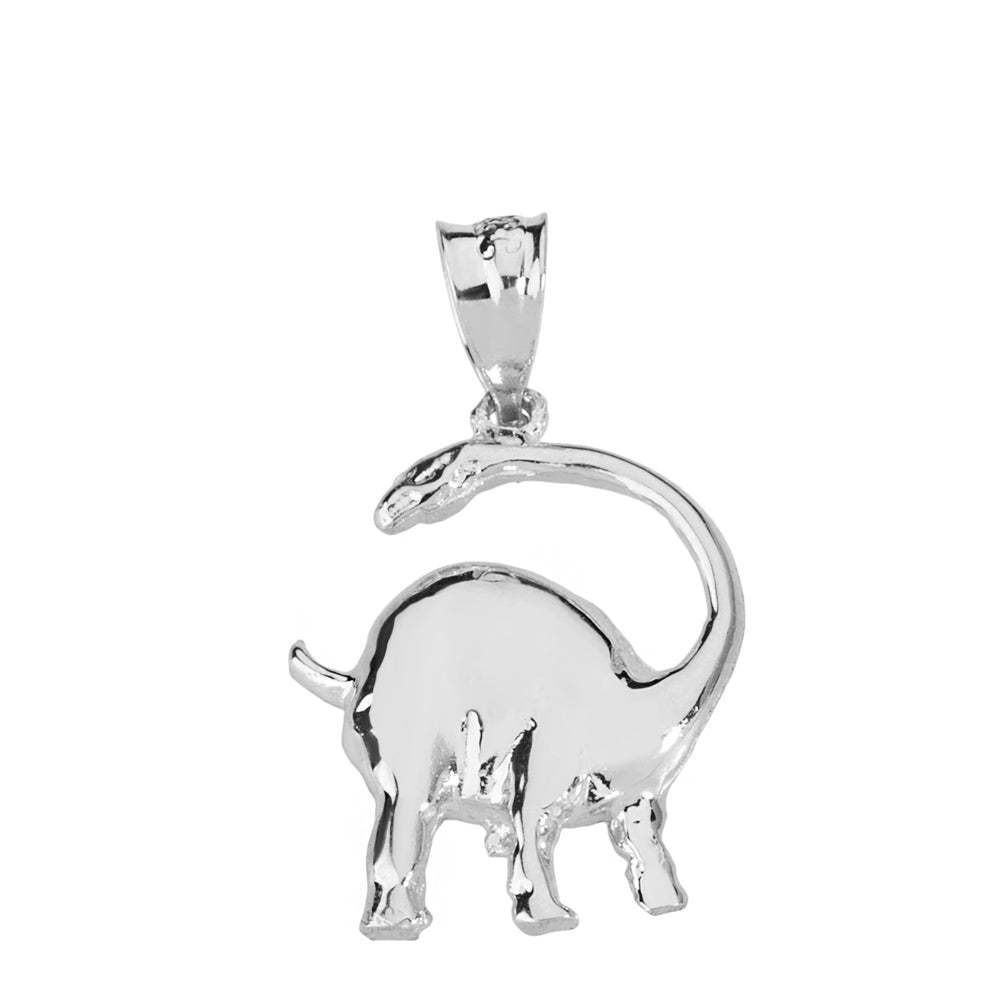 Sterling Silver Brachiosaurus Dinosaur Pendant Necklace, view 2