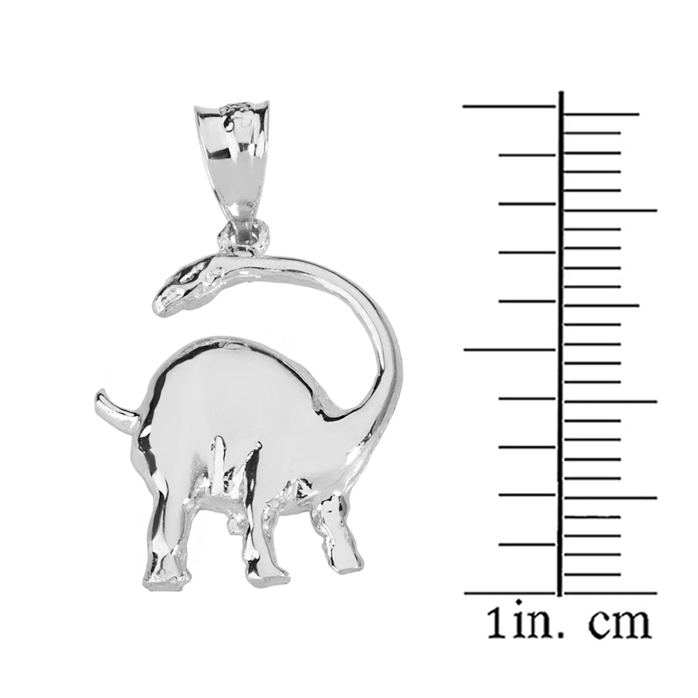 Sterling Silver Brachiosaurus Dinosaur Pendant Necklace, view 3