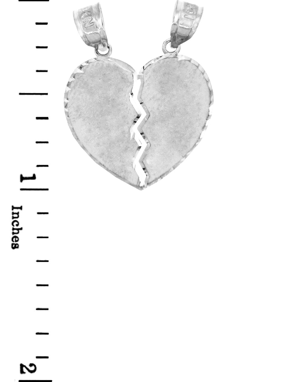 Sterling Silver Breakable Heart 2 Piece Pendant, view 2