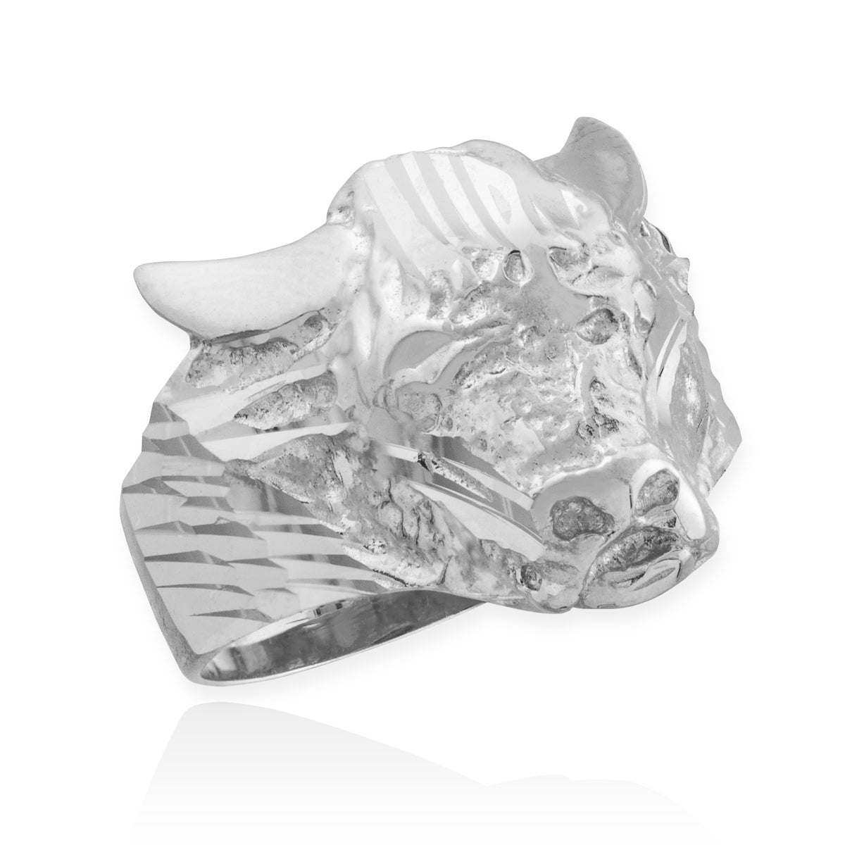 Sterling Silver Bull Taurus Ring