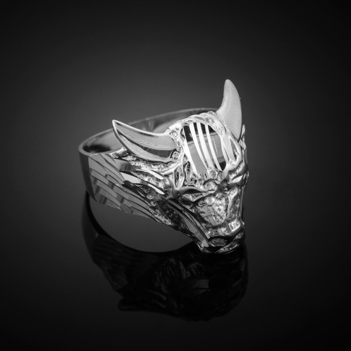 Sterling Silver Bull Taurus Ring, view 2