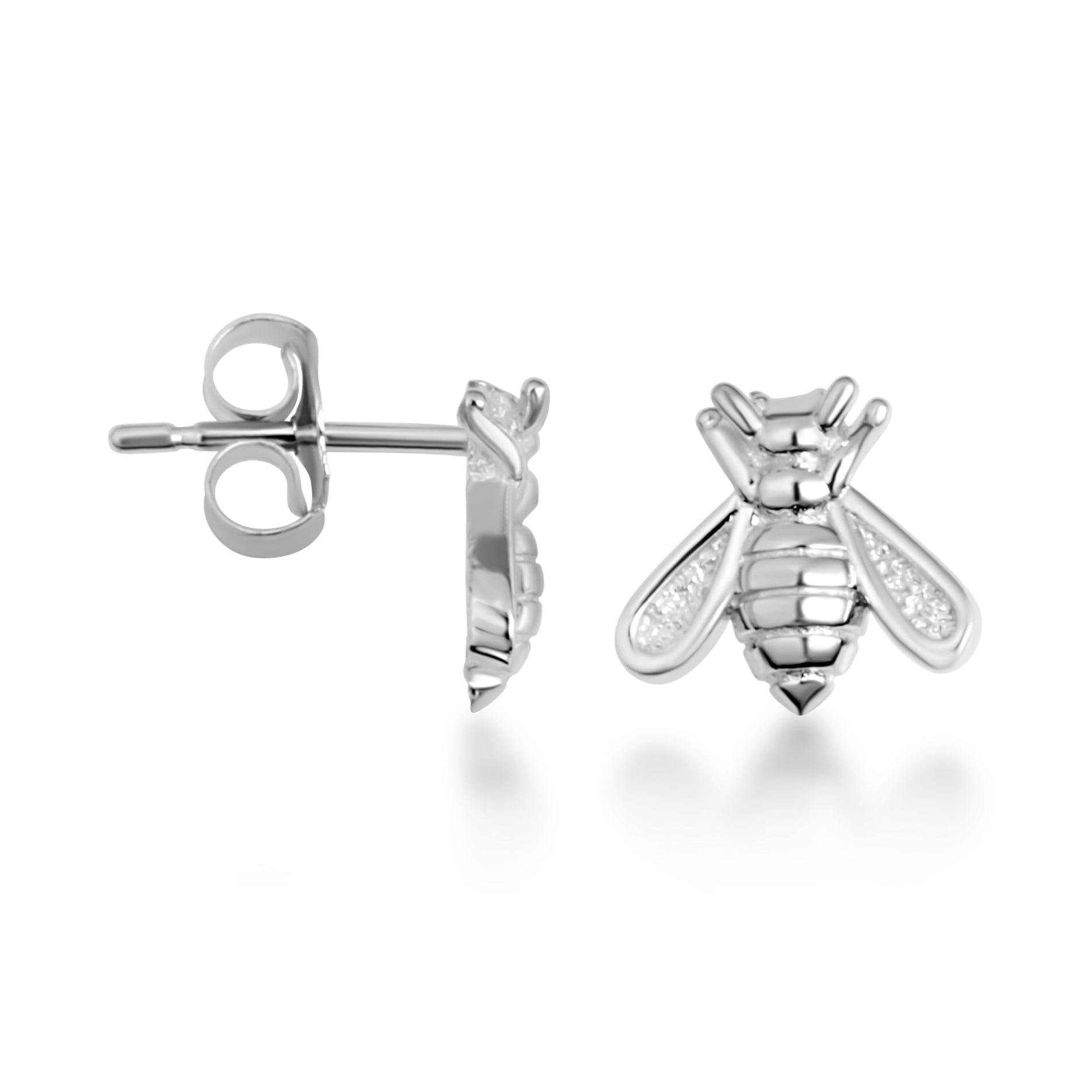 Sterling Silver Bumblebee Stud Earrings