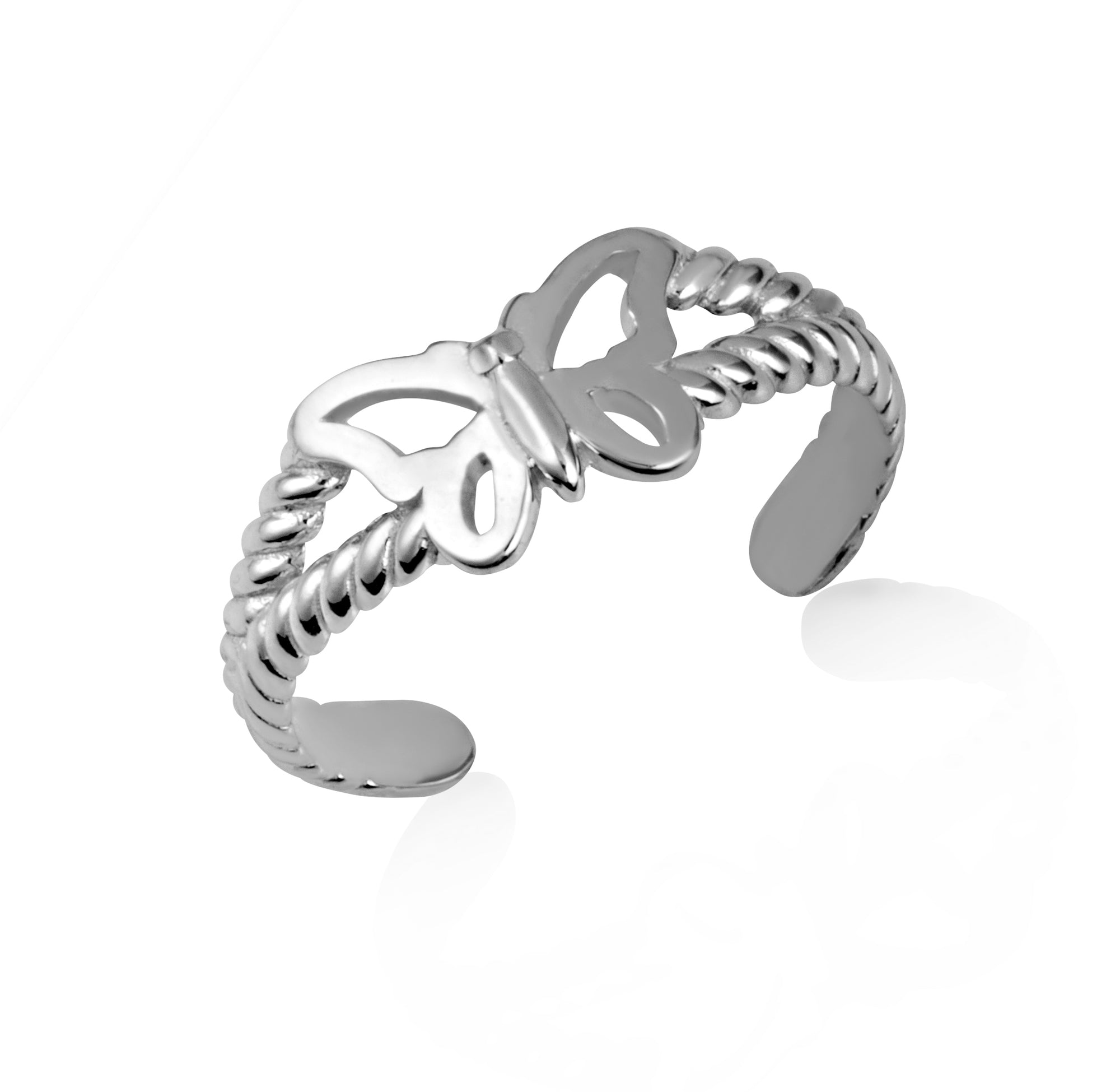 Sterling Silver Butterfly Rope Toe Ring