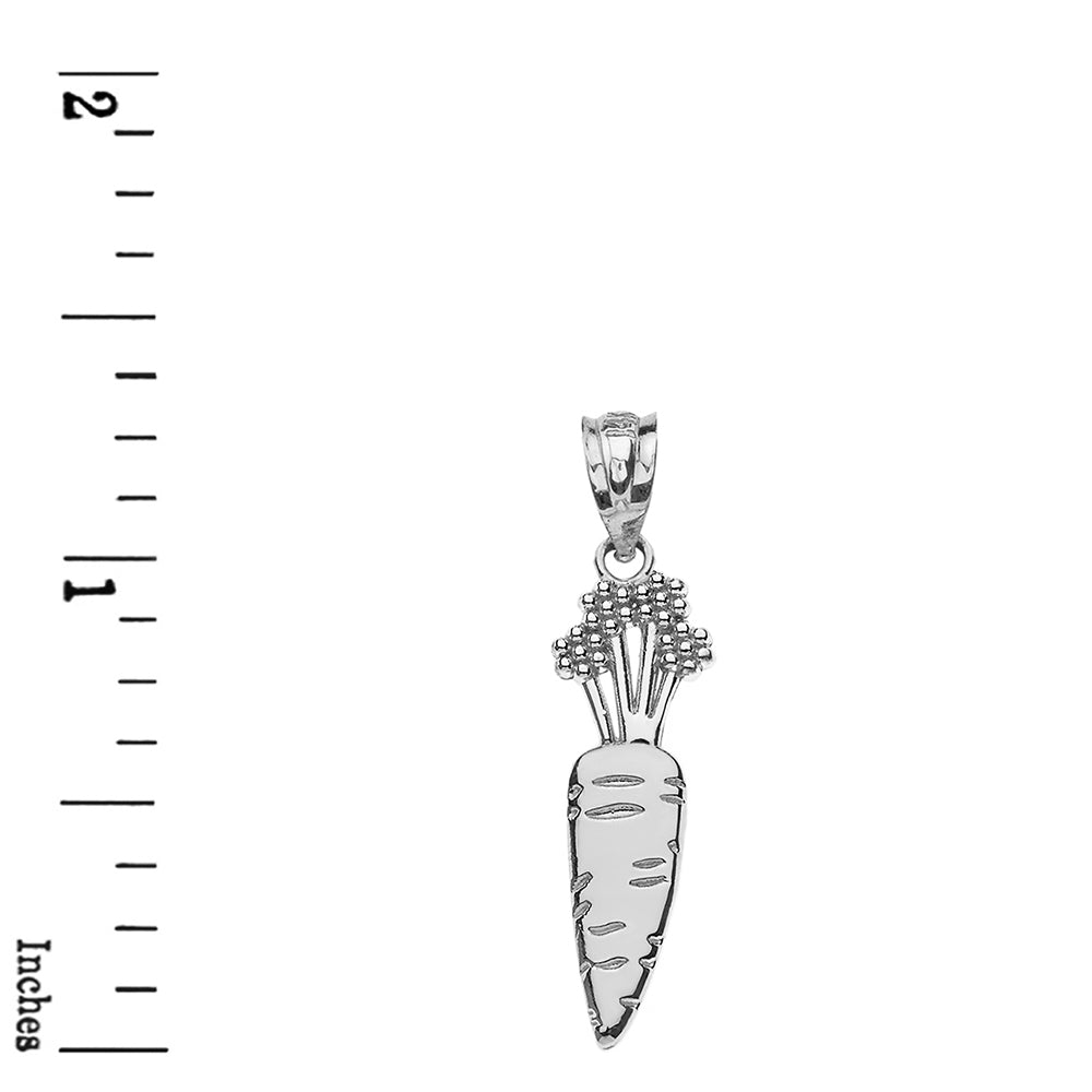 Sterling Silver Carrot Vegetable Pendant Necklace, view 3