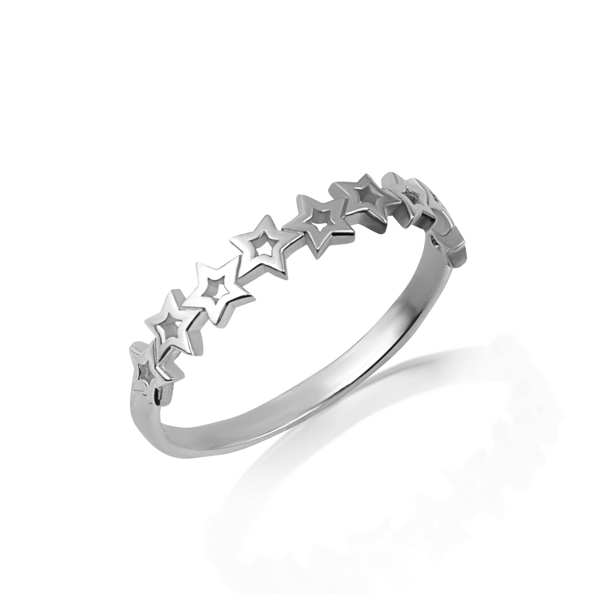 Sterling Silver Celestial Star Band Ring