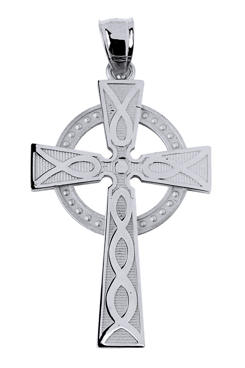 Sterling Silver Celtic Cross Pendant Necklace, view 2