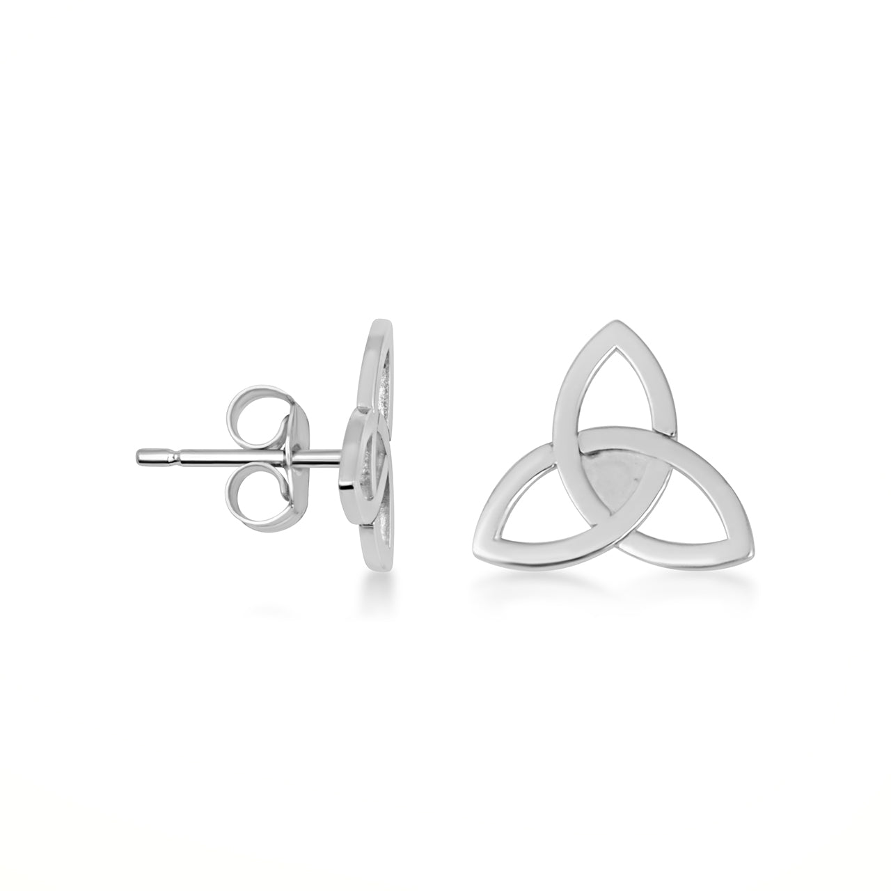 Sterling Silver Celtic Trinity Irish Stud Earrings