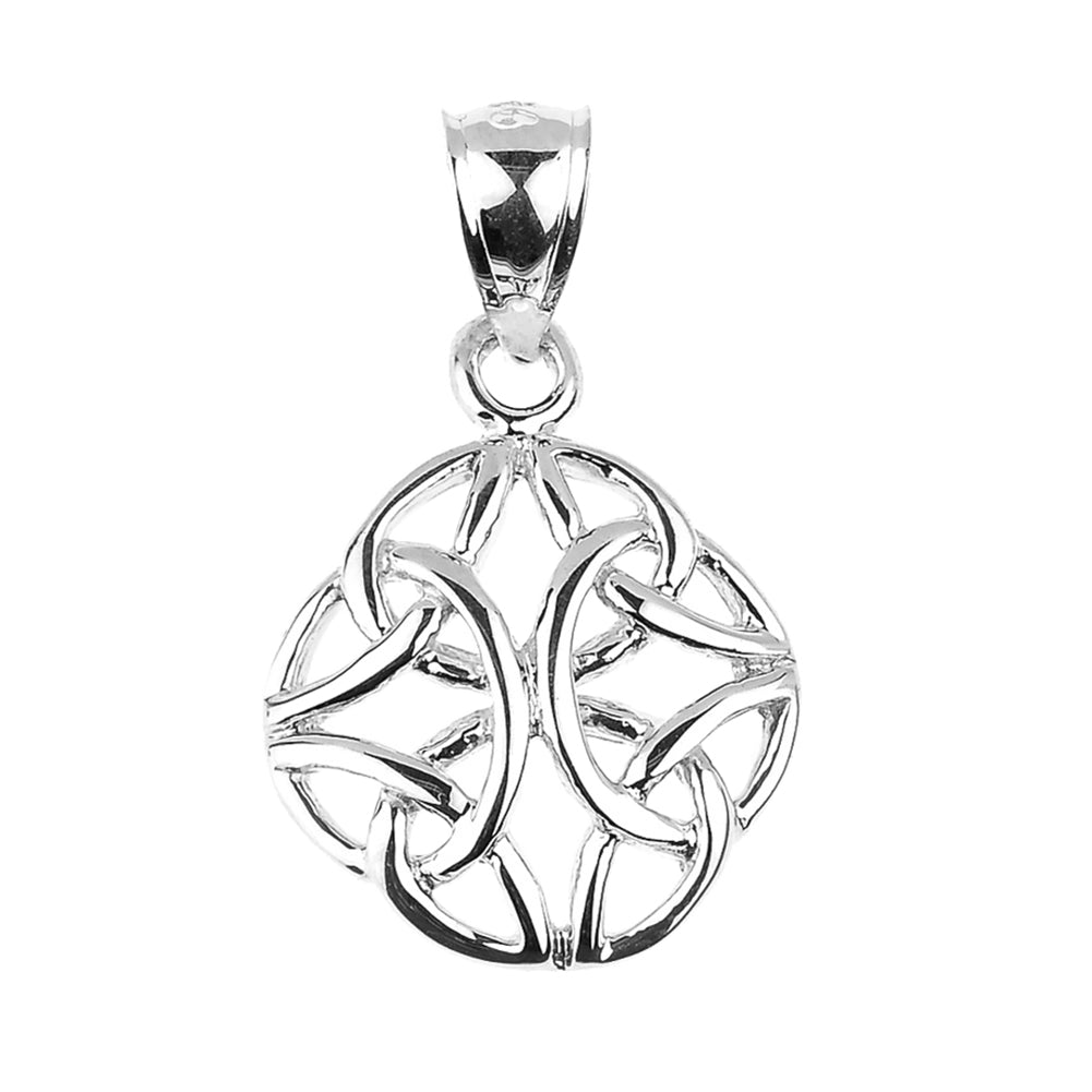 Sterling Silver Celtic Trinity Knot Charm Pendant Necklace, view 2