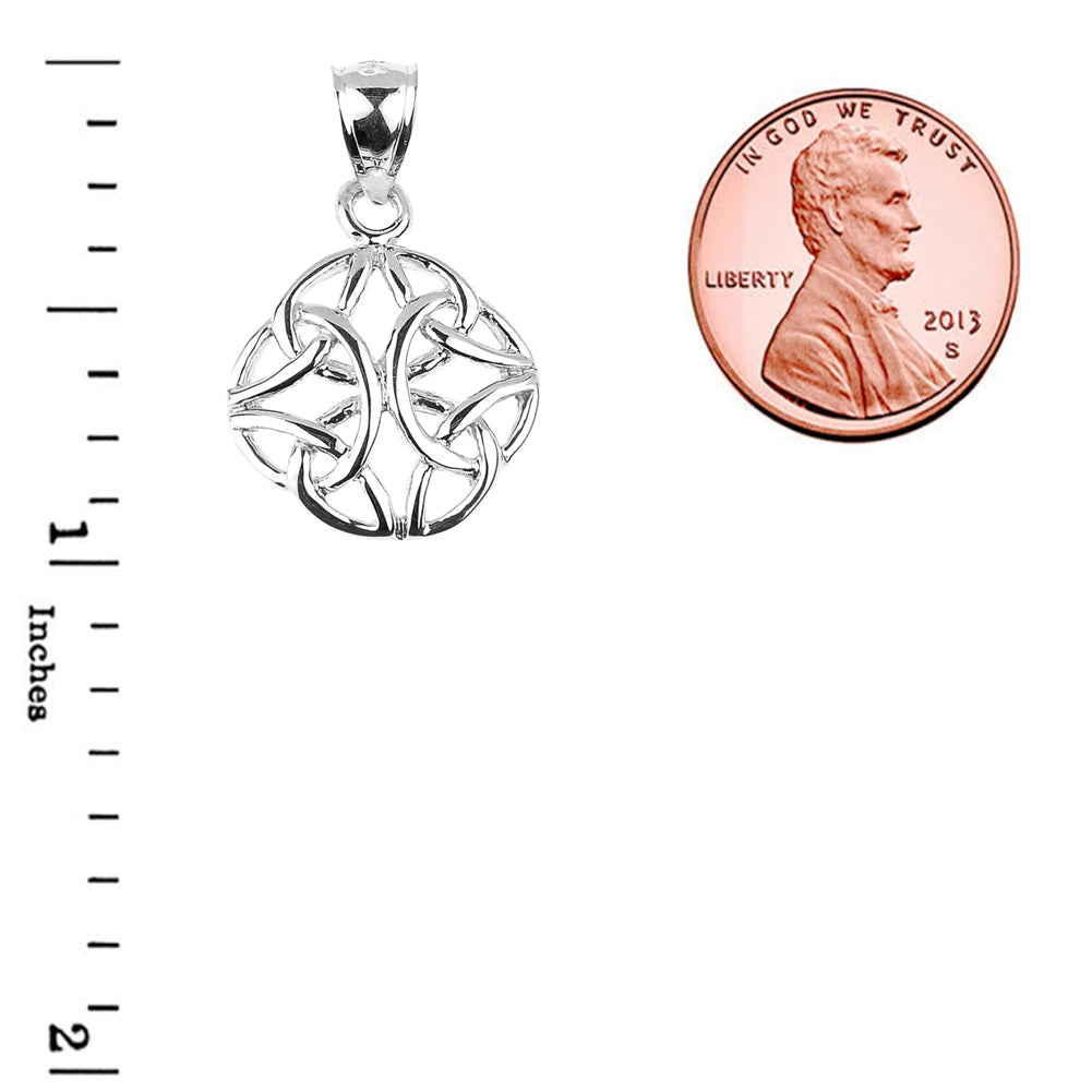 Sterling Silver Celtic Trinity Knot Charm Pendant Necklace, view 3
