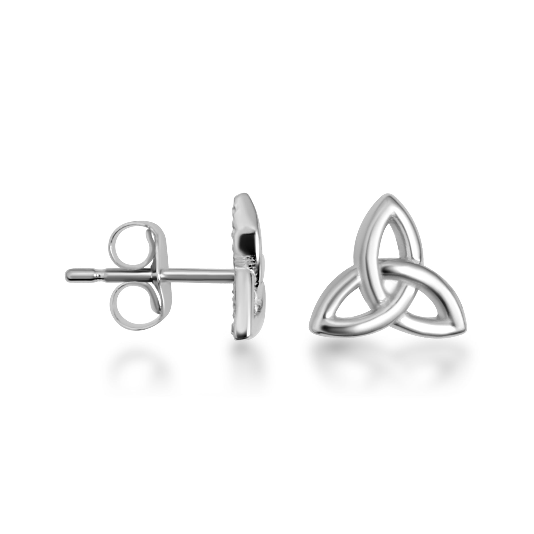 Sterling Silver Celtic Trinity Knot Irish Stud Earrings