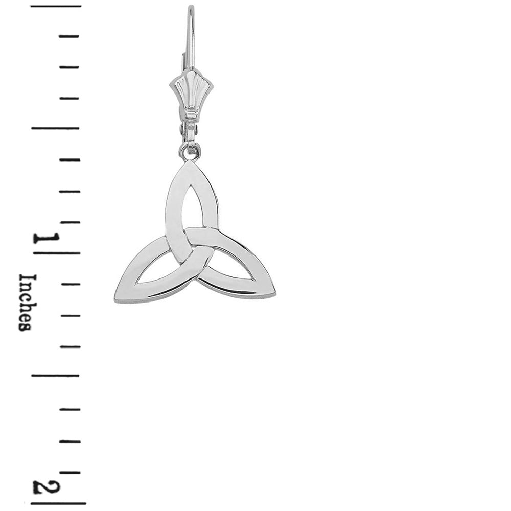 Sterling Silver Celtic Trinity Knot Triquetra Drop Earring Set, view 2