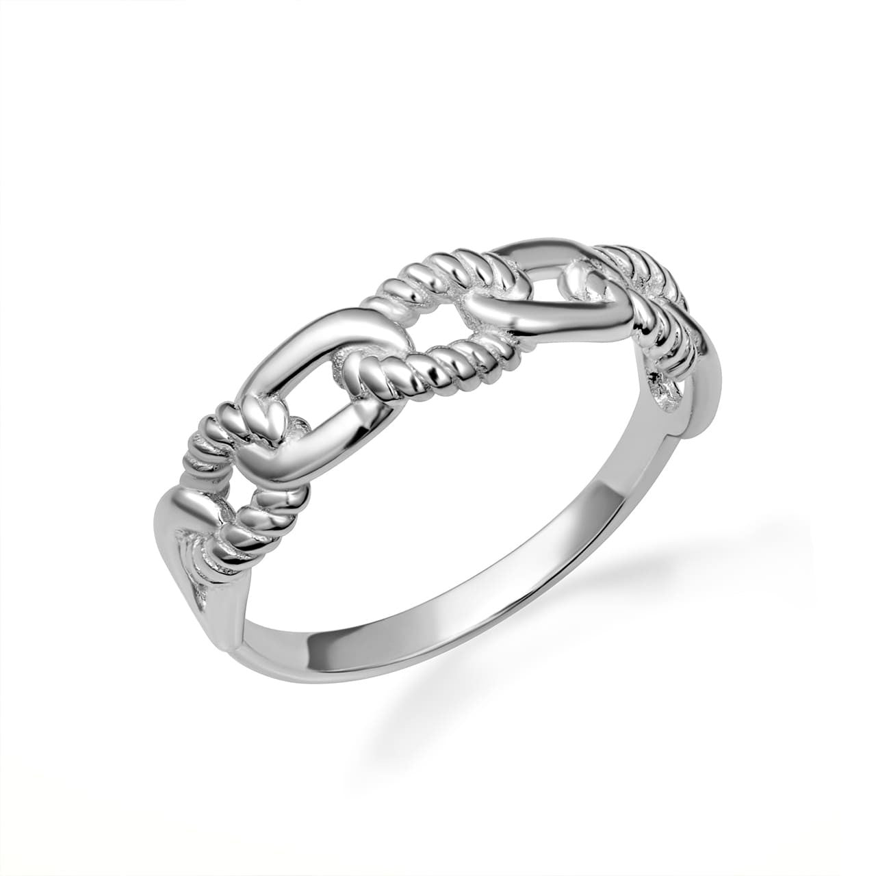 Sterling Silver Chain Link Band Ring