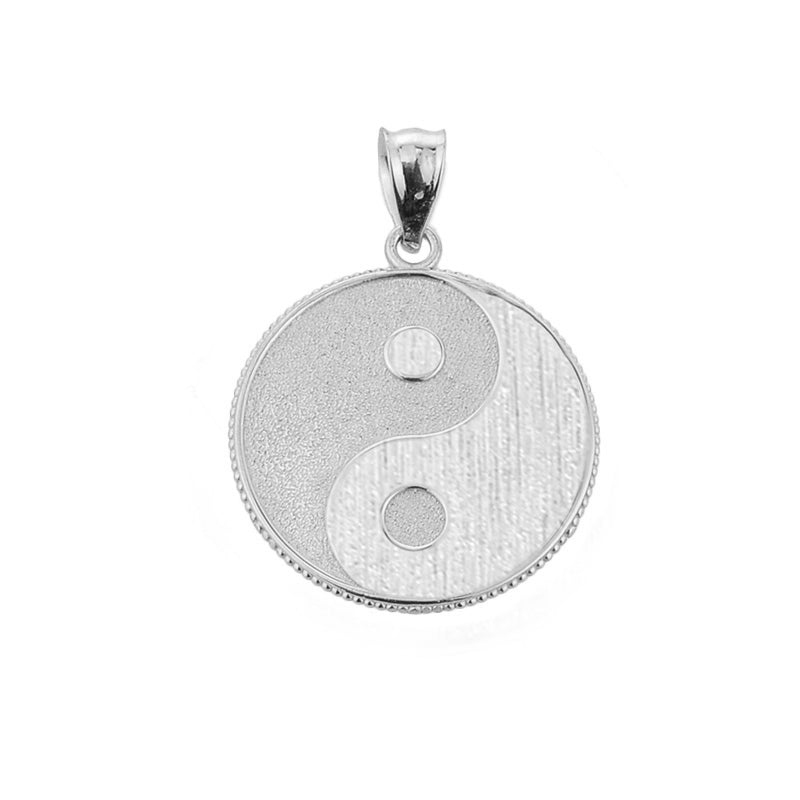 Sterling Silver Chinese Yin & Yang Tai Chi Taoist Symbol Charm Pendant Necklace, view 2