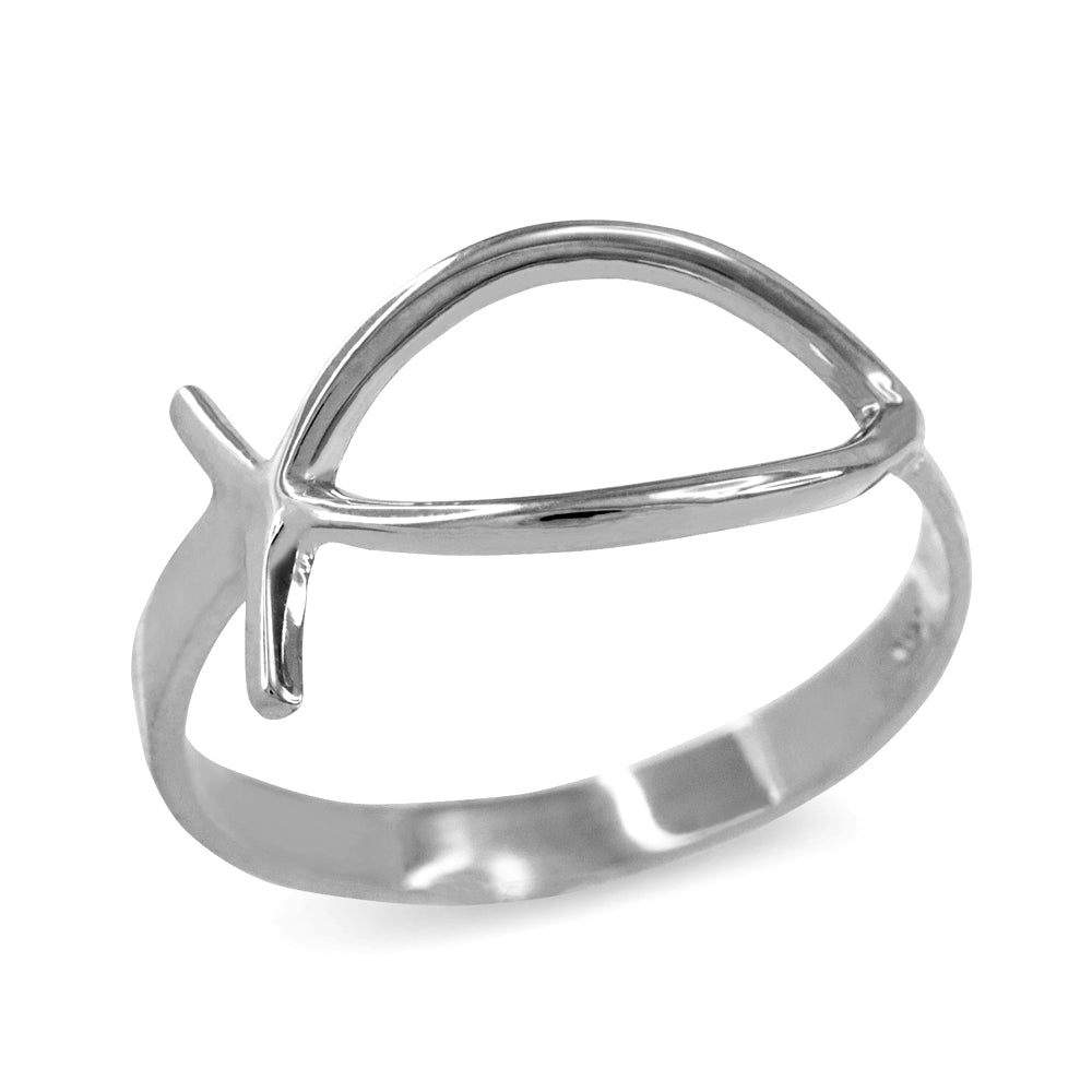 Sterling Silver Christian Ichthus Ring