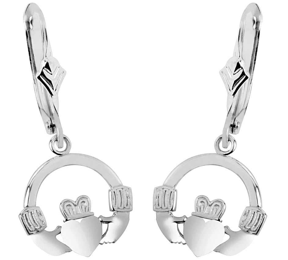 Sterling Silver Claddagh Earring with Leverback