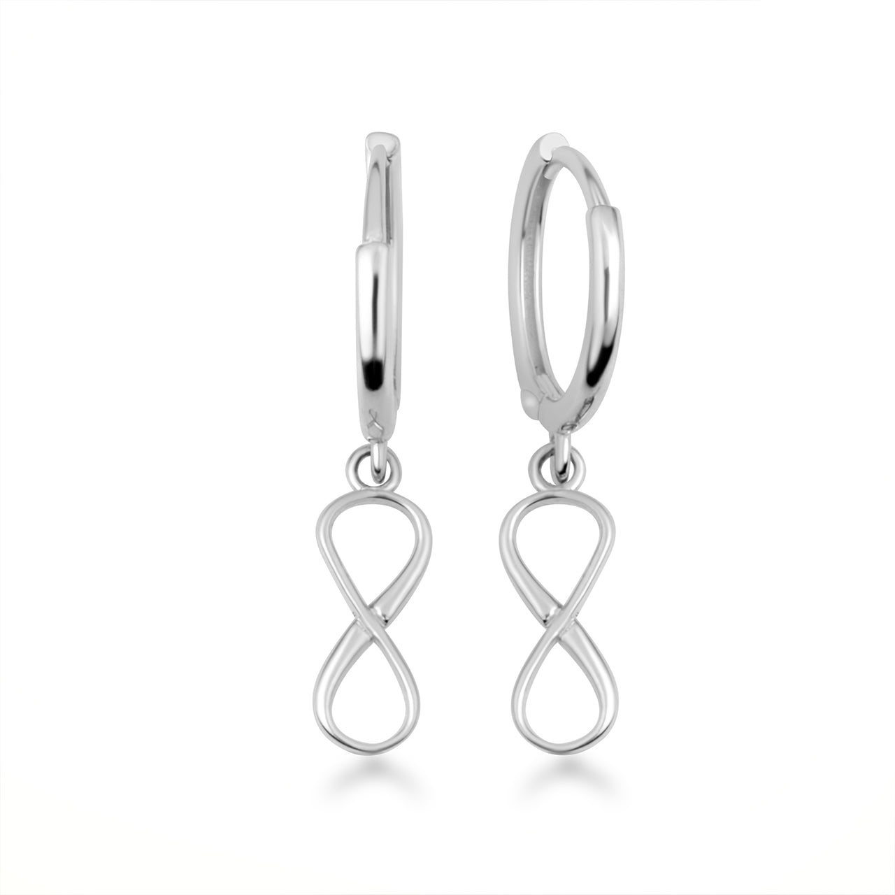 Sterling Silver Classic Infinity Huggie Hoop Earrings