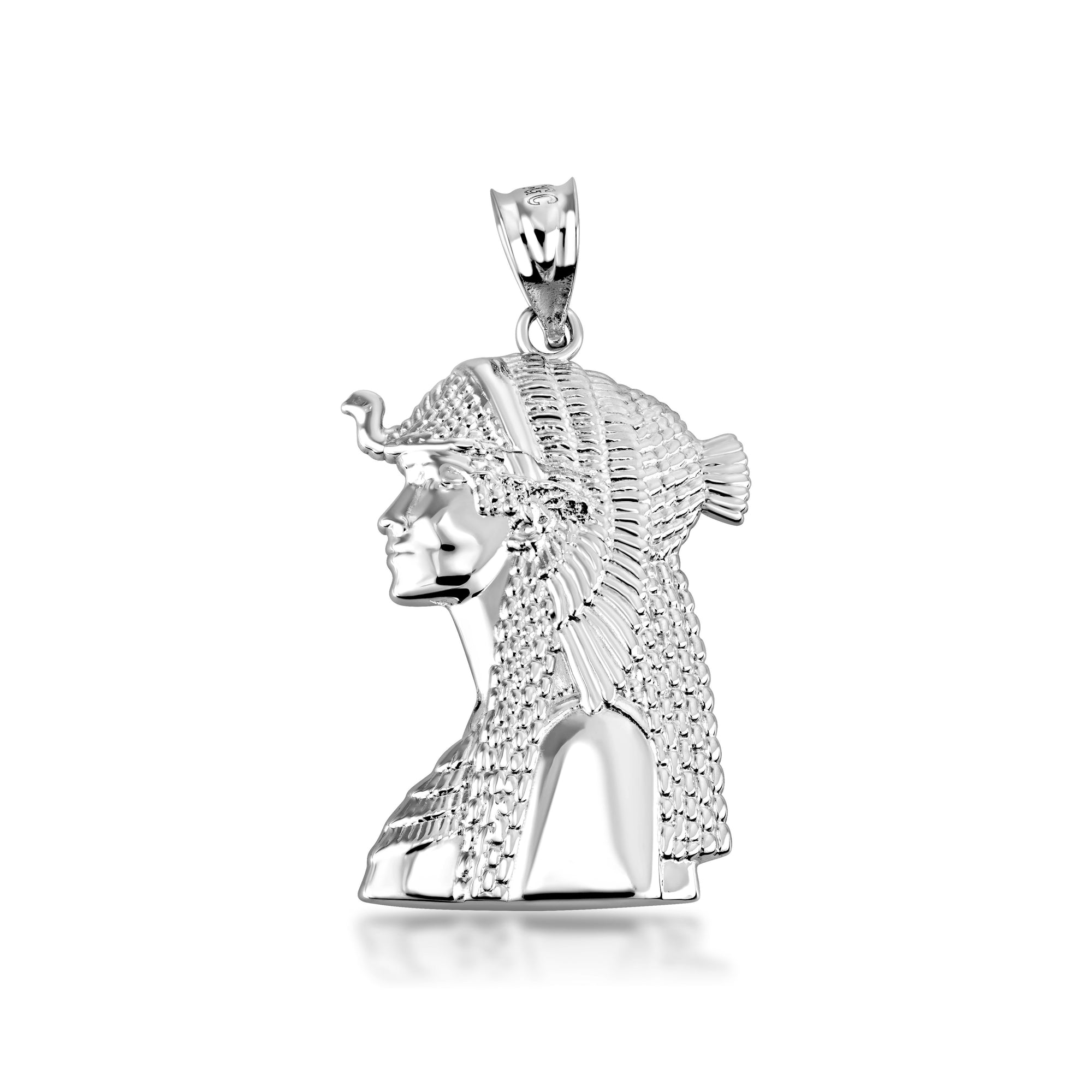 Sterling Silver Cleopatra Egyptian Queen Pendant Necklace