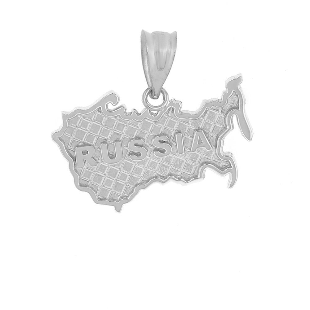 Sterling Silver Country of Russia Geography Pendant Necklace, view 2
