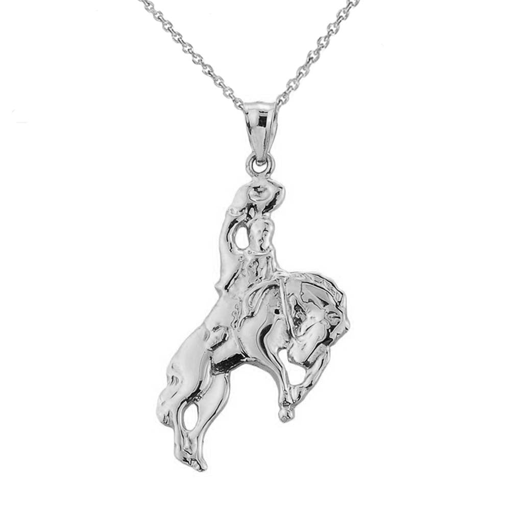 Sterling Silver Cowboy Horse Charm Pendant