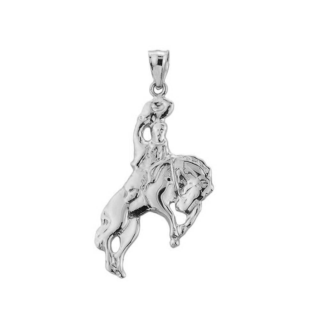 Sterling Silver Cowboy Horse Charm Pendant, view 2