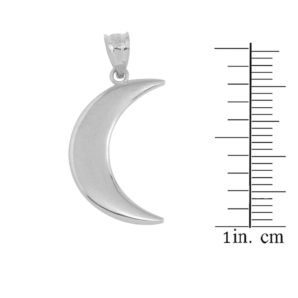 Sterling Silver Crescent Moon Pendant Necklace, view 3
