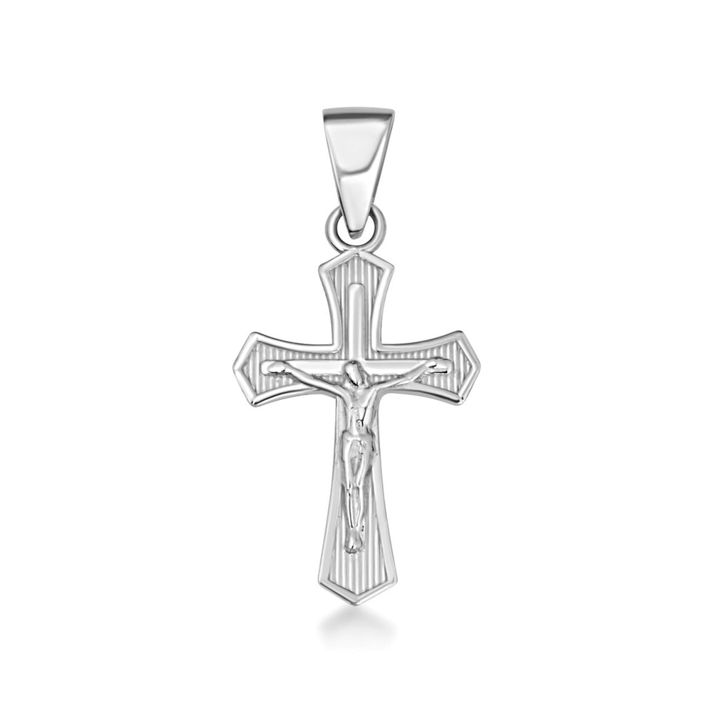 Sterling Silver Cross Crucifix Faith Pendant Necklace