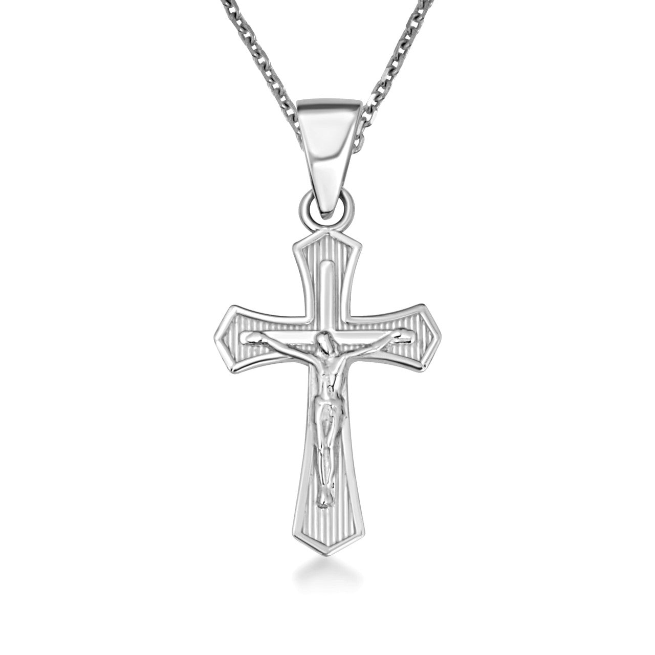 Sterling Silver Cross Crucifix Faith Pendant Necklace, view 2