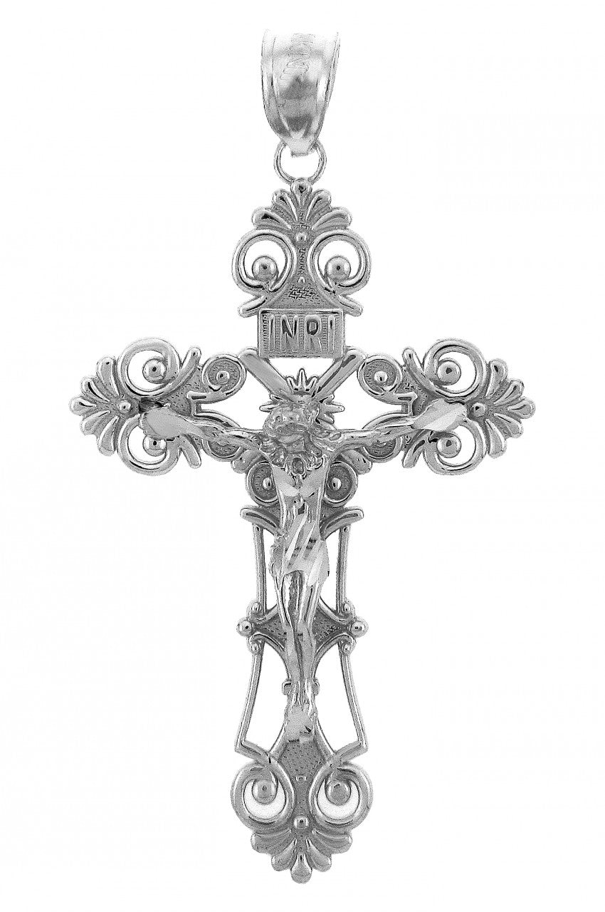 Sterling Silver Crucifix Pendant Necklace- The Savior Crucifix, view 2