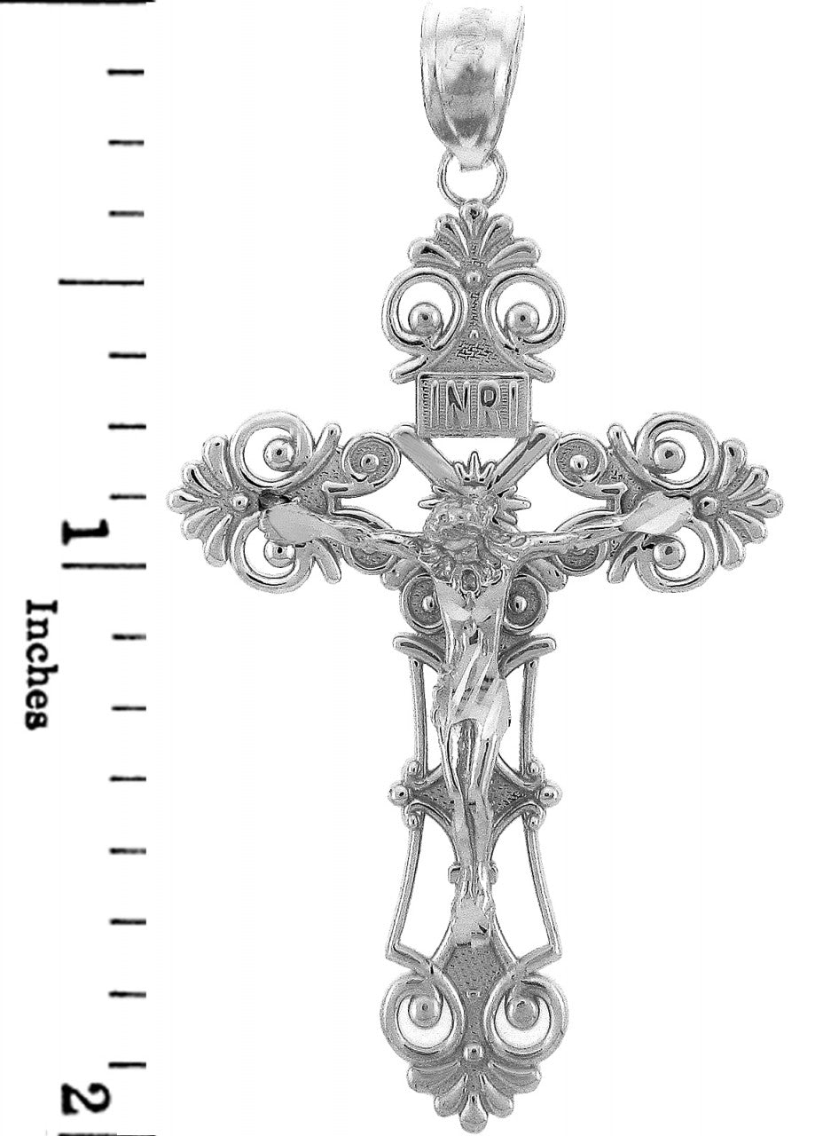 Sterling Silver Crucifix Pendant Necklace- The Savior Crucifix, view 3
