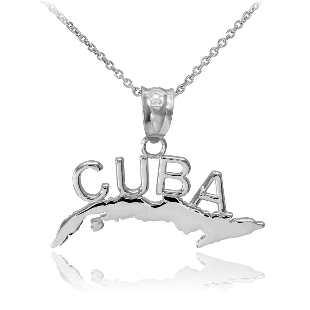 Sterling Silver CUBA Pendant Necklace