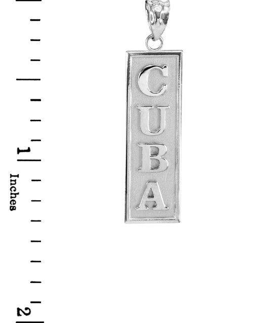 Sterling Silver CUBA Pendant Necklace — Depth: 0.04", view 2