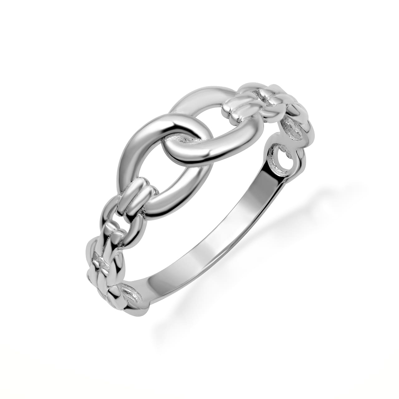 Sterling Silver Cuban Link Band Ring