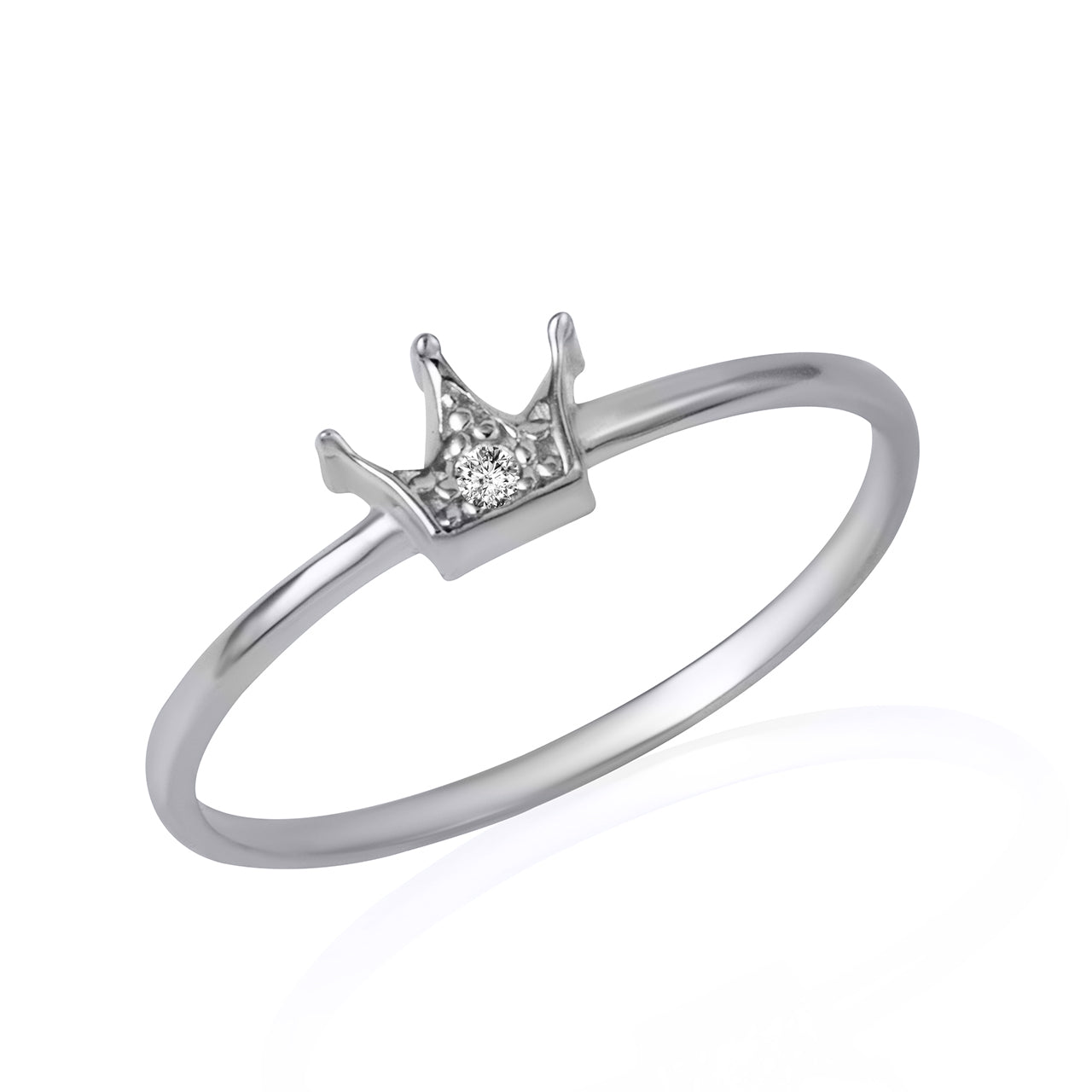 Sterling Silver Cubic Zirconia Crown Ring