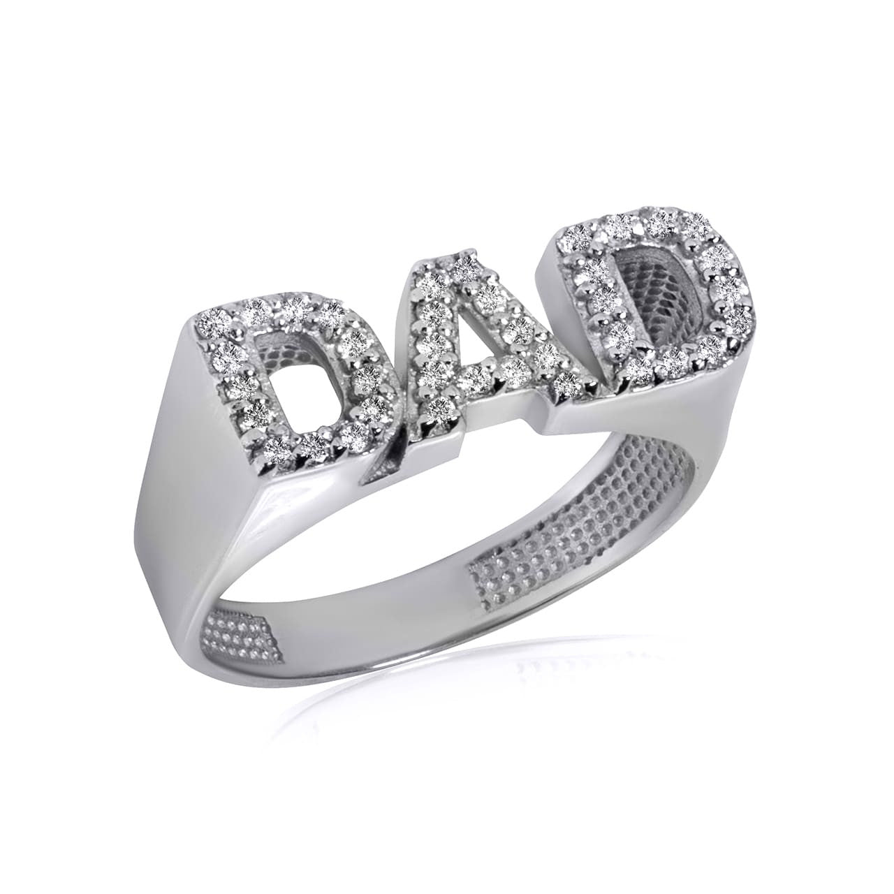 Sterling Silver Cubic Zirconia Dad Ring