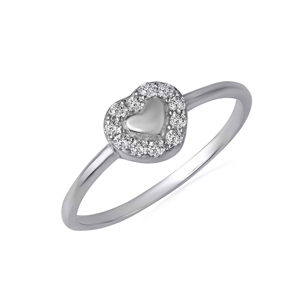 Sterling Silver Cubic Zirconia Heart Ring