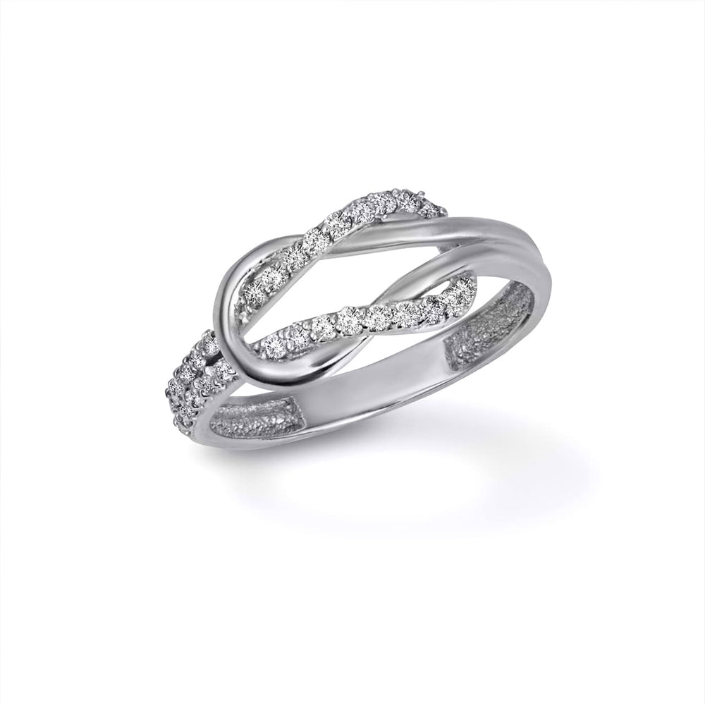 Sterling Silver Cubic Zirconia Hercules Love Knot Ring