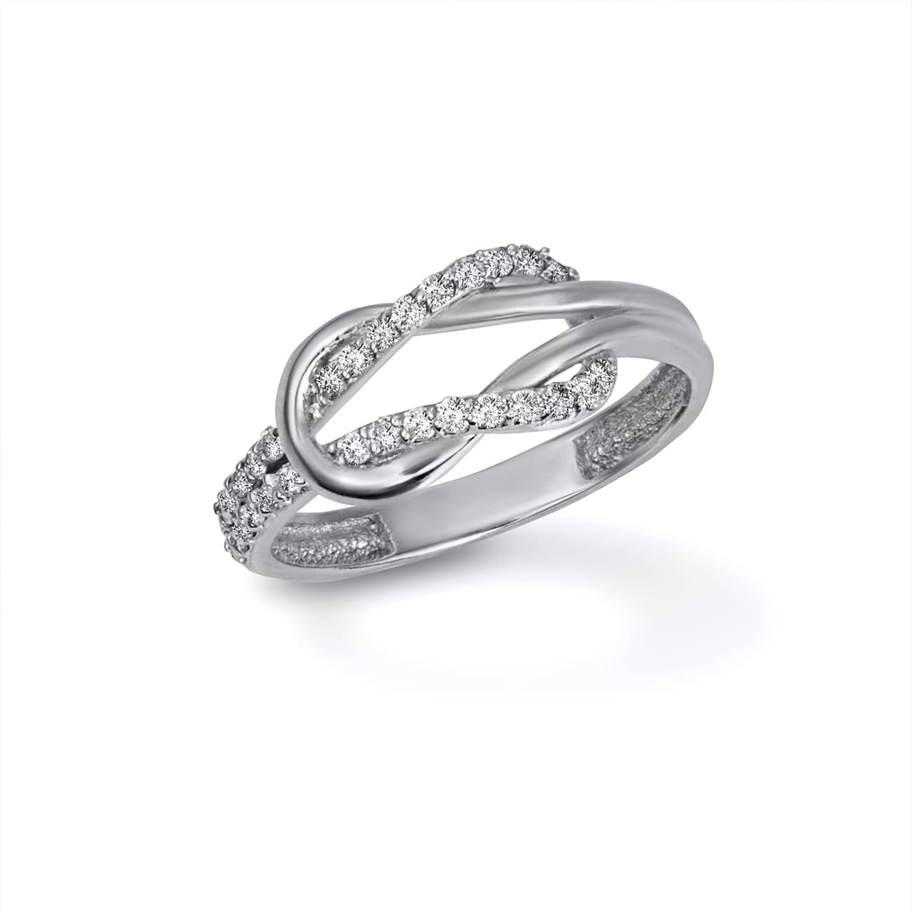 Sterling Silver Cubic Zirconia Hercules Love Knot Ring