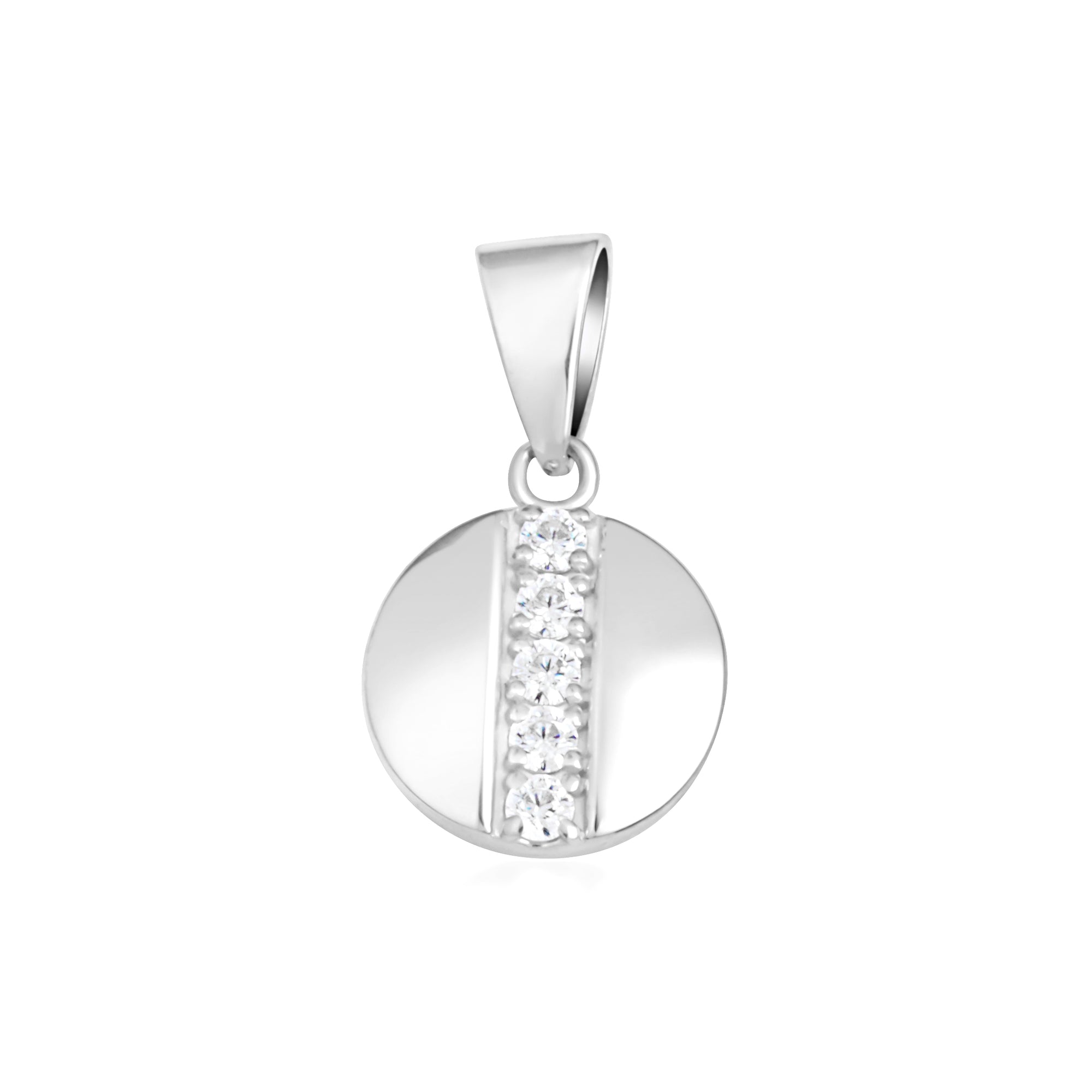 Sterling Silver Cubic Zirconia Round Stud Earrings Pendant Necklace Set, view 6