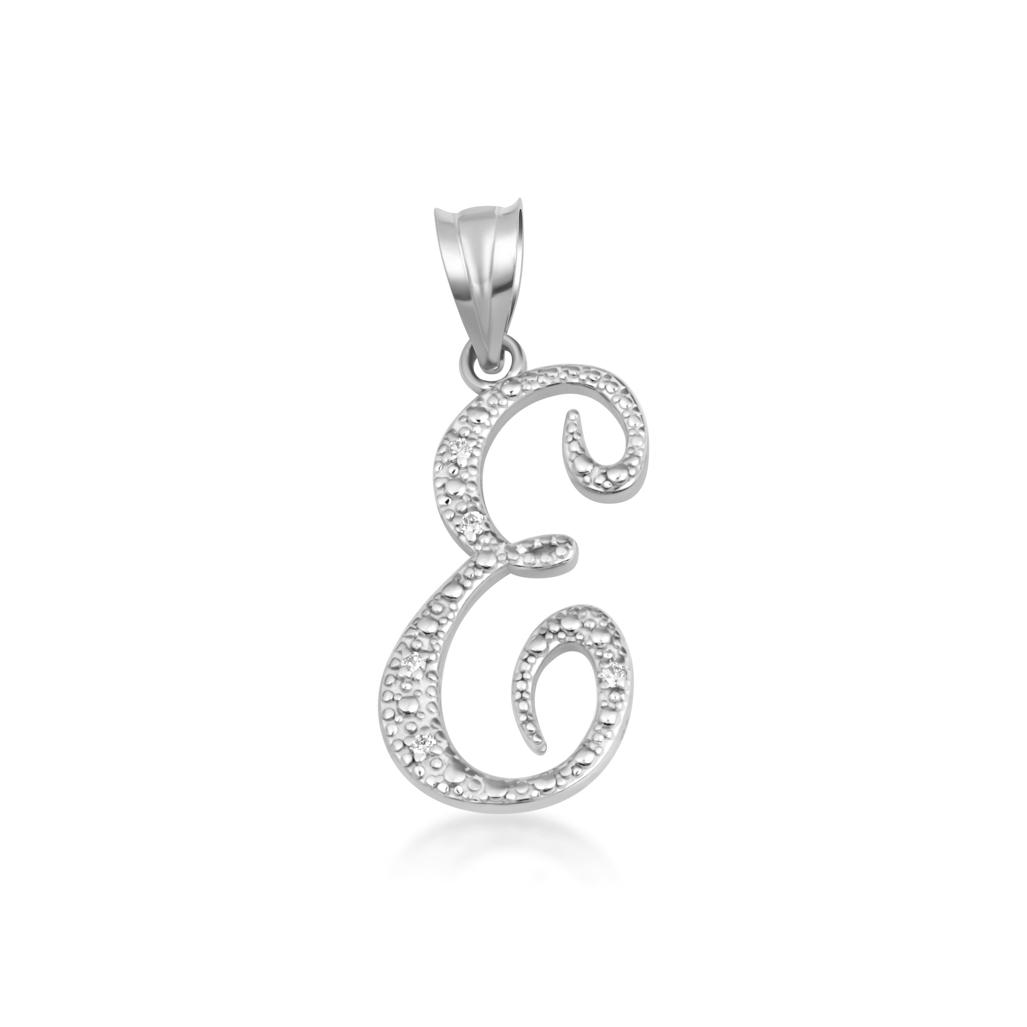 Sterling Silver Cursive Letter Script "A-Z" CZ Initial Pendant Necklace, view 8