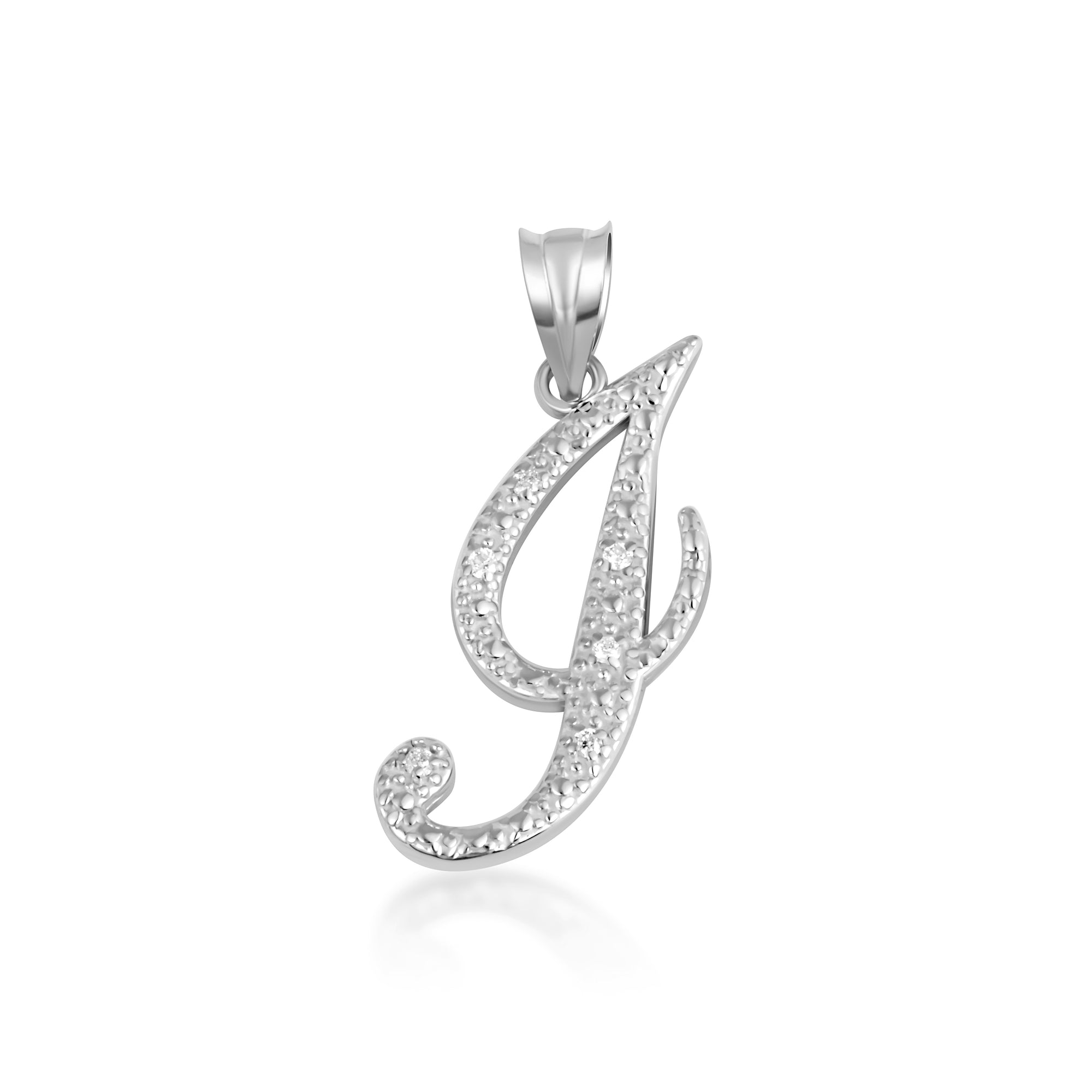 Sterling Silver Cursive Letter Script "A-Z" CZ Initial Pendant Necklace, view 12