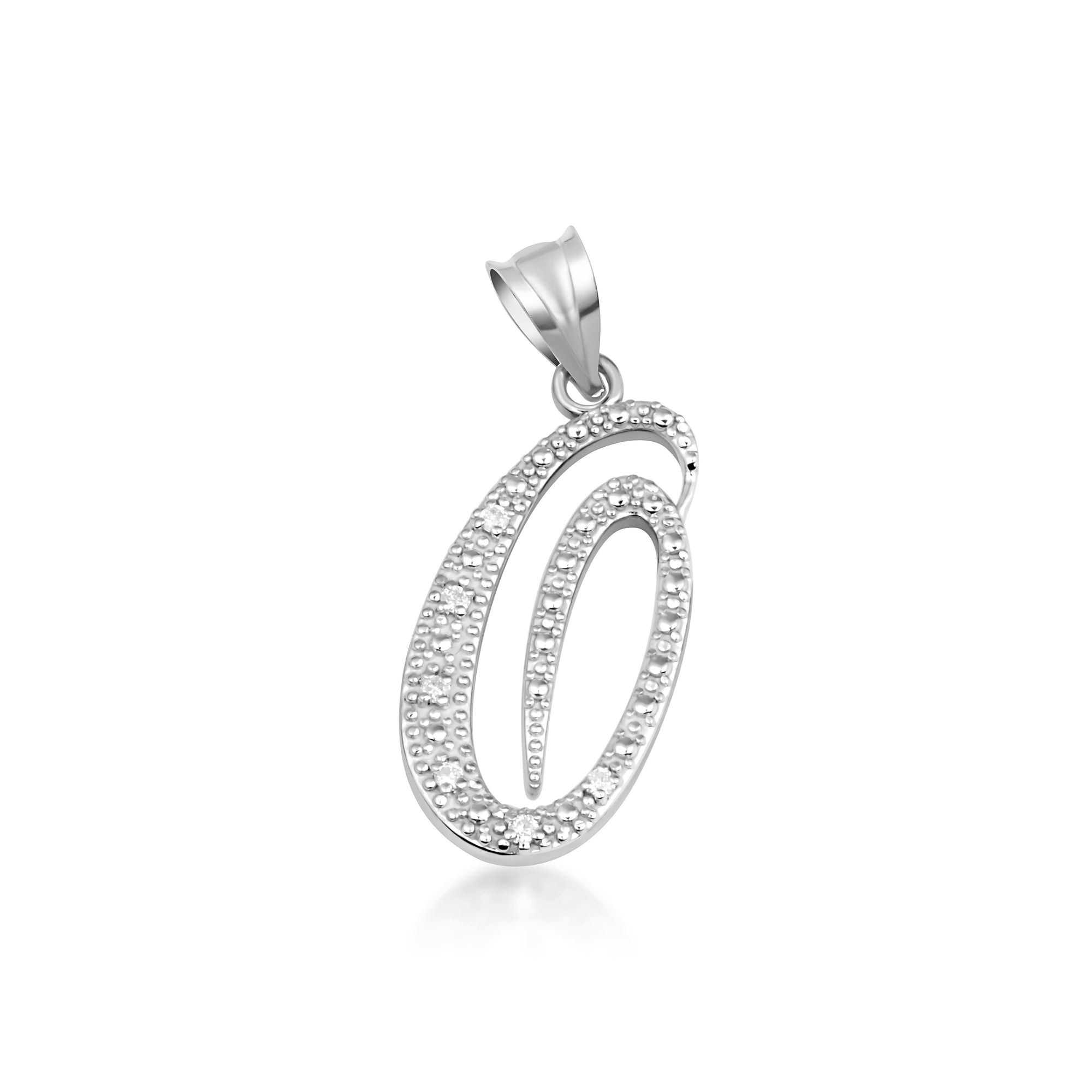 Sterling Silver Cursive Letter Script "A-Z" CZ Initial Pendant Necklace, view 18
