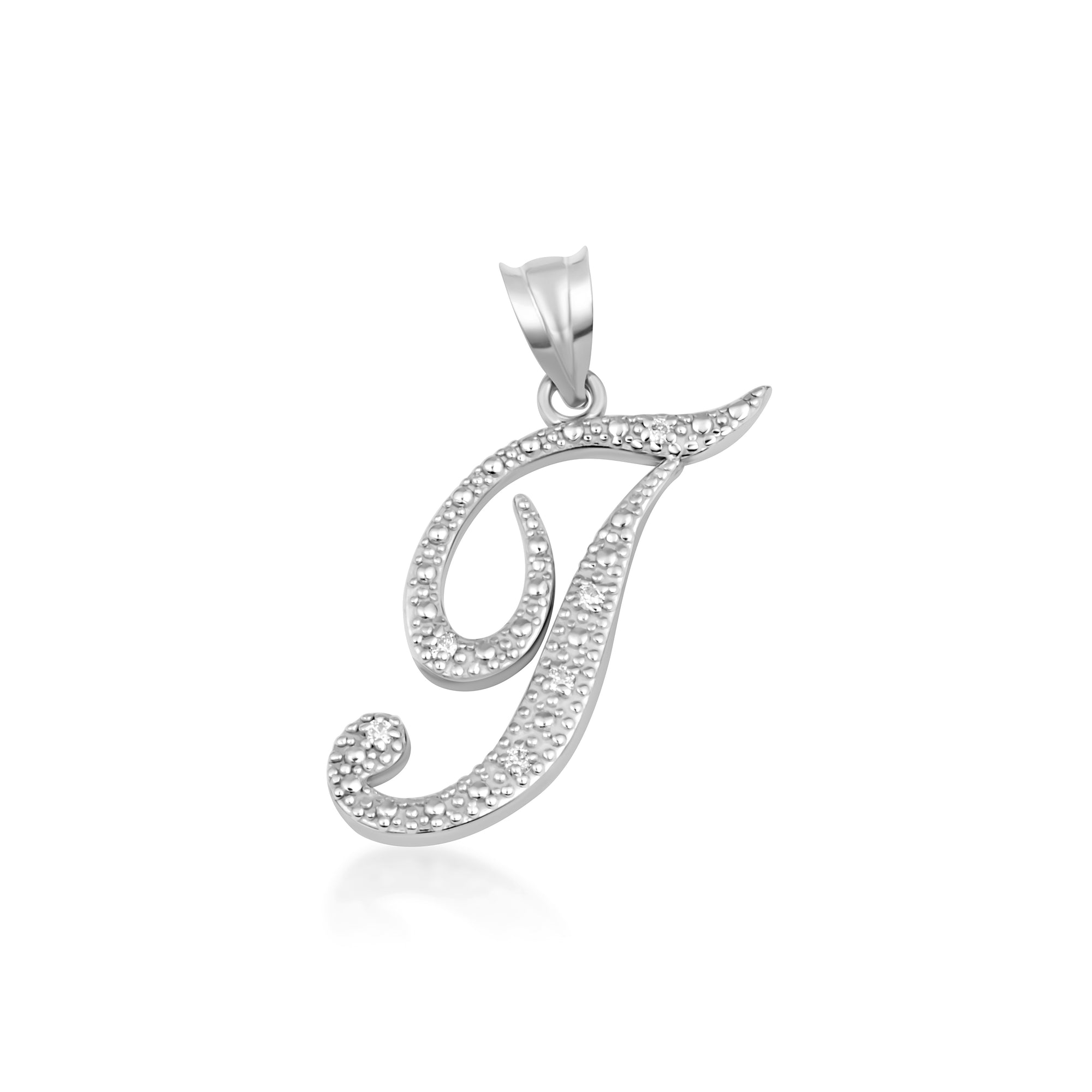 Sterling Silver Cursive Letter Script "A-Z" CZ Initial Pendant Necklace, view 23