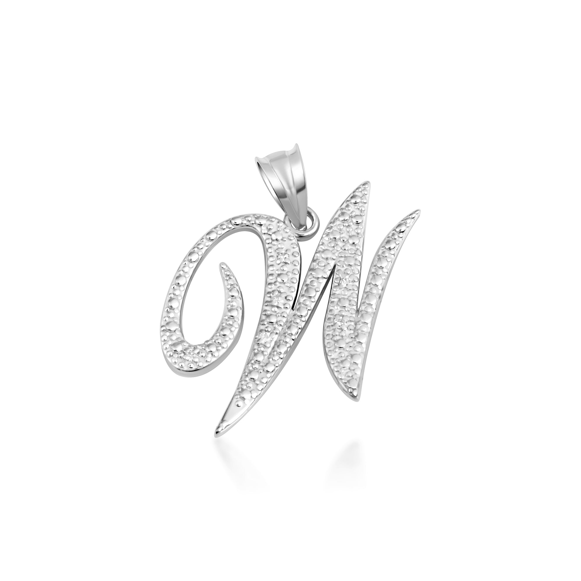 Sterling Silver Cursive Letter Script "A-Z" CZ Initial Pendant Necklace, view 26