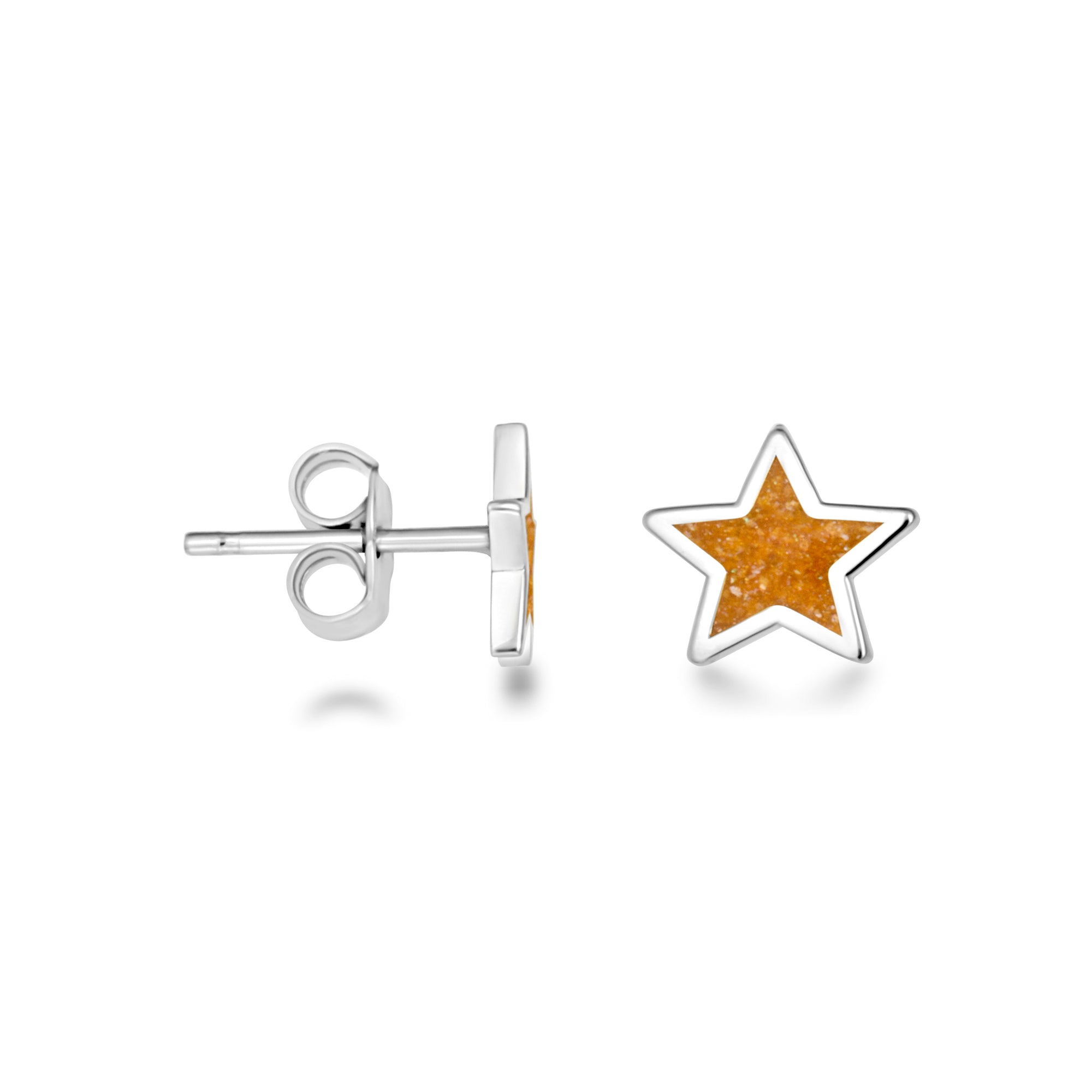Sterling Silver Custom Enamel Star Stud Earrings, view 6